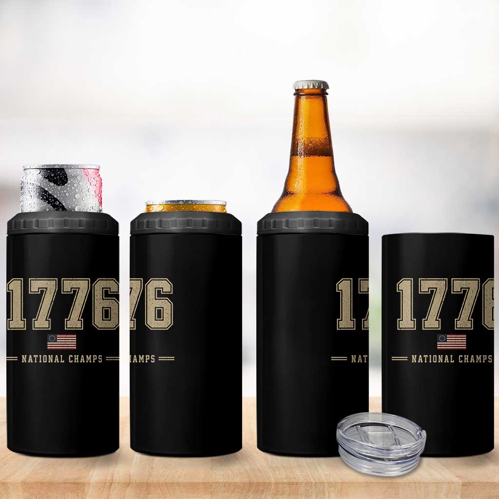 1776 National Champs 250th Anniversary USA 4th of July 4 in 1 Can Cooler Tumbler