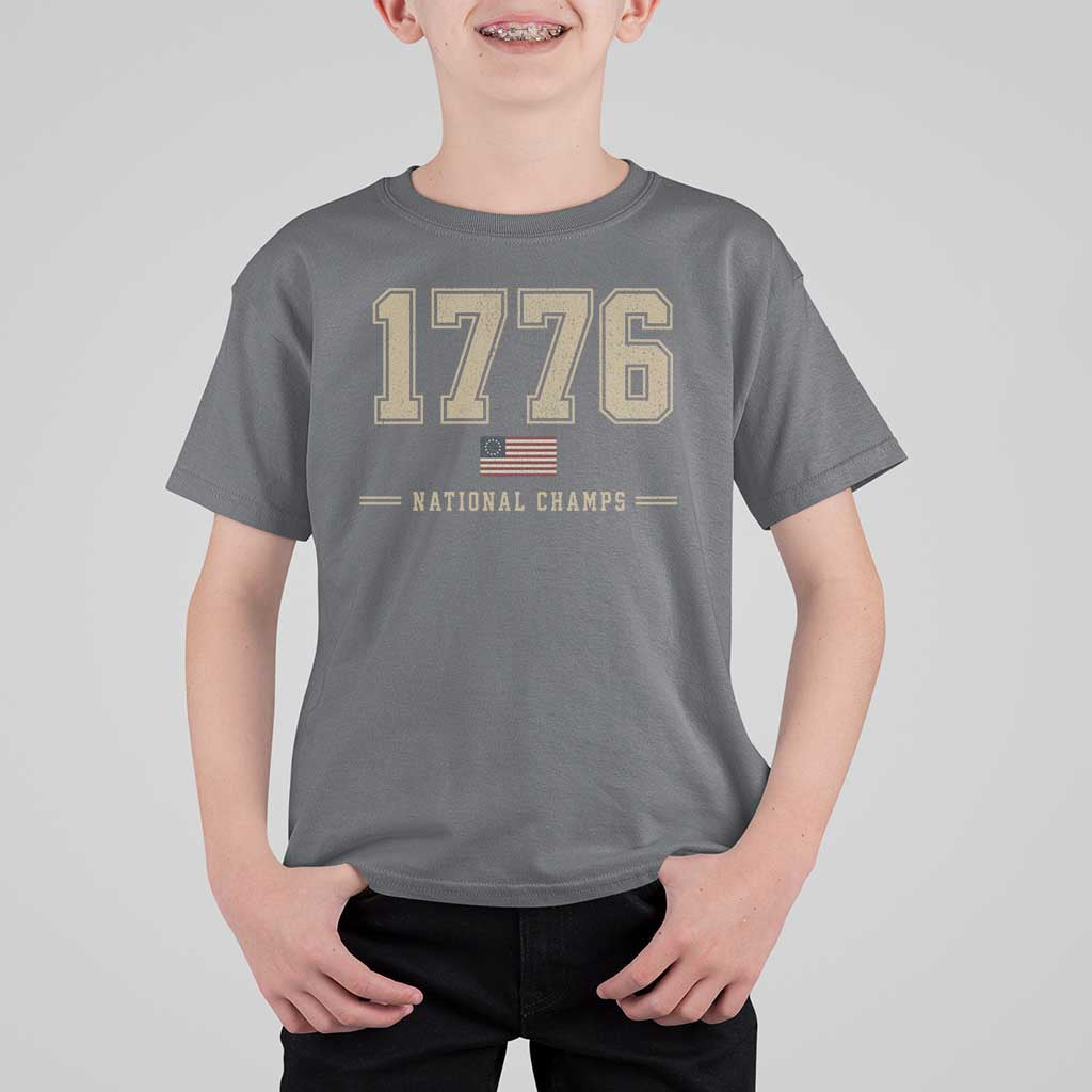 1776 National Champs 250th Anniversary USA 4th of July T Shirt For Kid