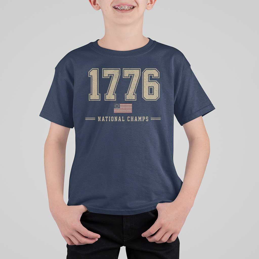 1776 National Champs 250th Anniversary USA 4th of July T Shirt For Kid