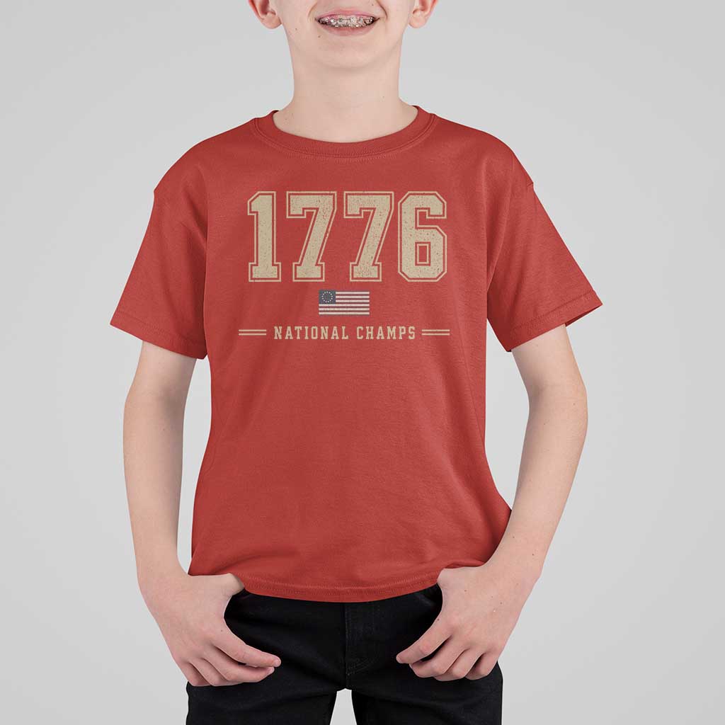 1776 National Champs 250th Anniversary USA 4th of July T Shirt For Kid