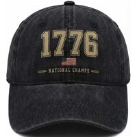 1776 National Champs 250th Anniversary USA 4th of July Washed Cotton Baseball Cap