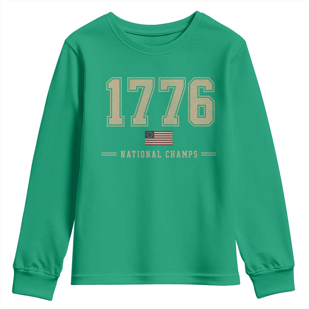 1776 National Champs 250th Anniversary USA 4th of July Youth Sweatshirt