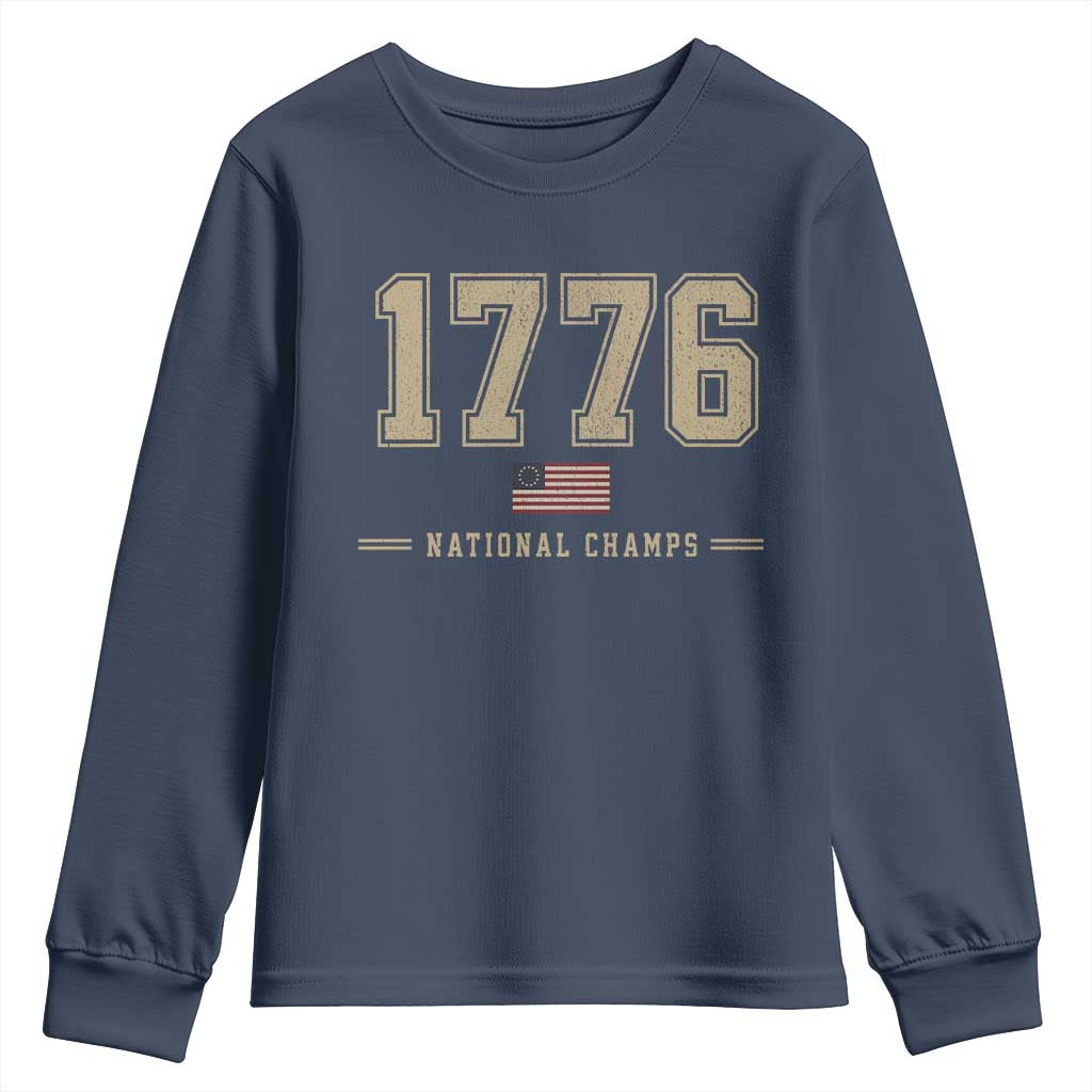 1776 National Champs 250th Anniversary USA 4th of July Youth Sweatshirt