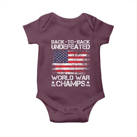 Back To Back Undefeated World War Champs 4th Of July Baby Onesie 1918 1945 US History