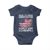 Back To Back Undefeated World War Champs 4th Of July Baby Onesie 1918 1945 US History