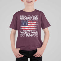 Back To Back Undefeated World War Champs 4th Of July T Shirt For Kid 1918 1945 US History