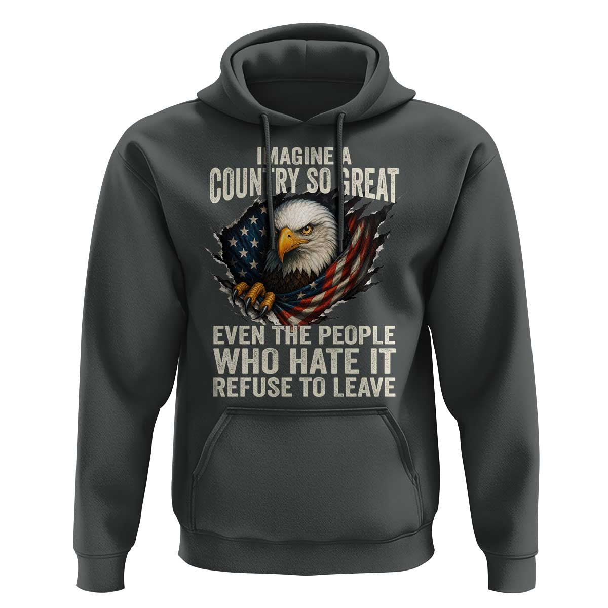 Imagine A Country So Great Even The People Who Hate It Refuse To Leave Hoodie Bald Eagle