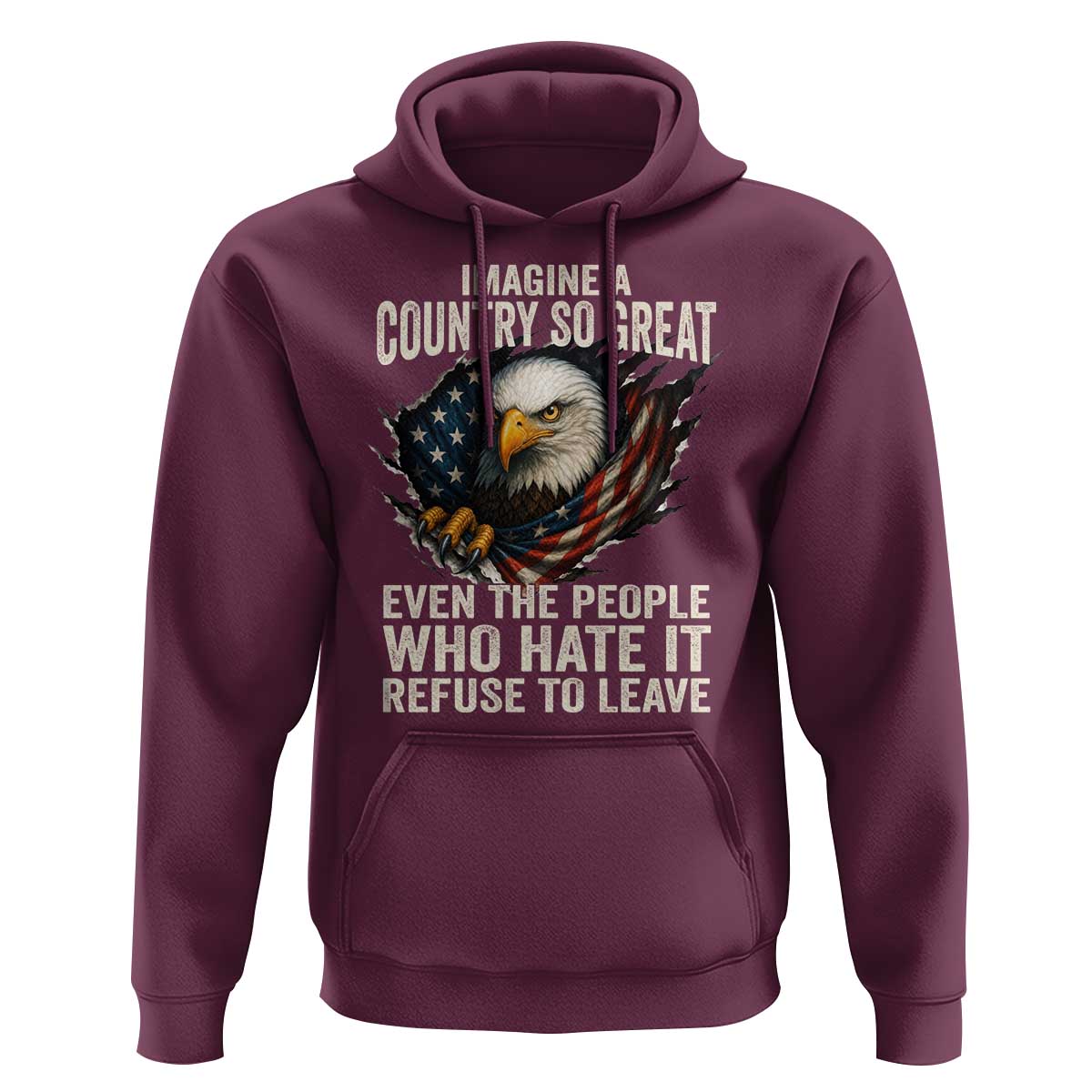 Imagine A Country So Great Even The People Who Hate It Refuse To Leave Hoodie Bald Eagle