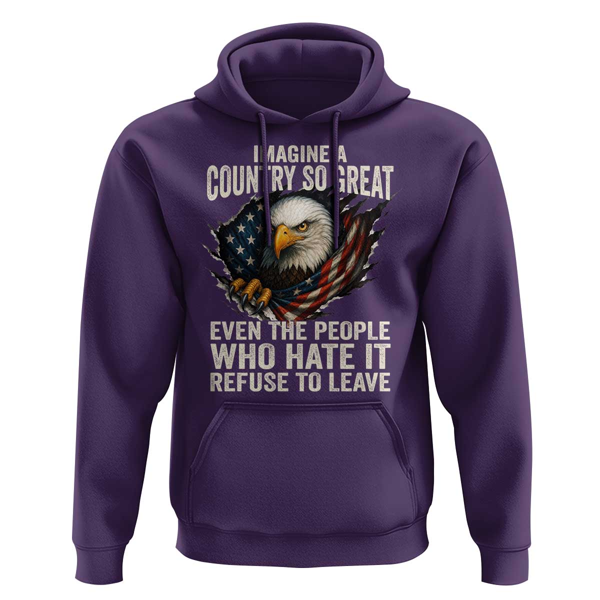 Imagine A Country So Great Even The People Who Hate It Refuse To Leave Hoodie Bald Eagle