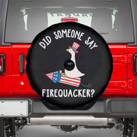 Patriotic Silly Goose 4th of July Spare Tire Cover Did Someone Say Firequacker