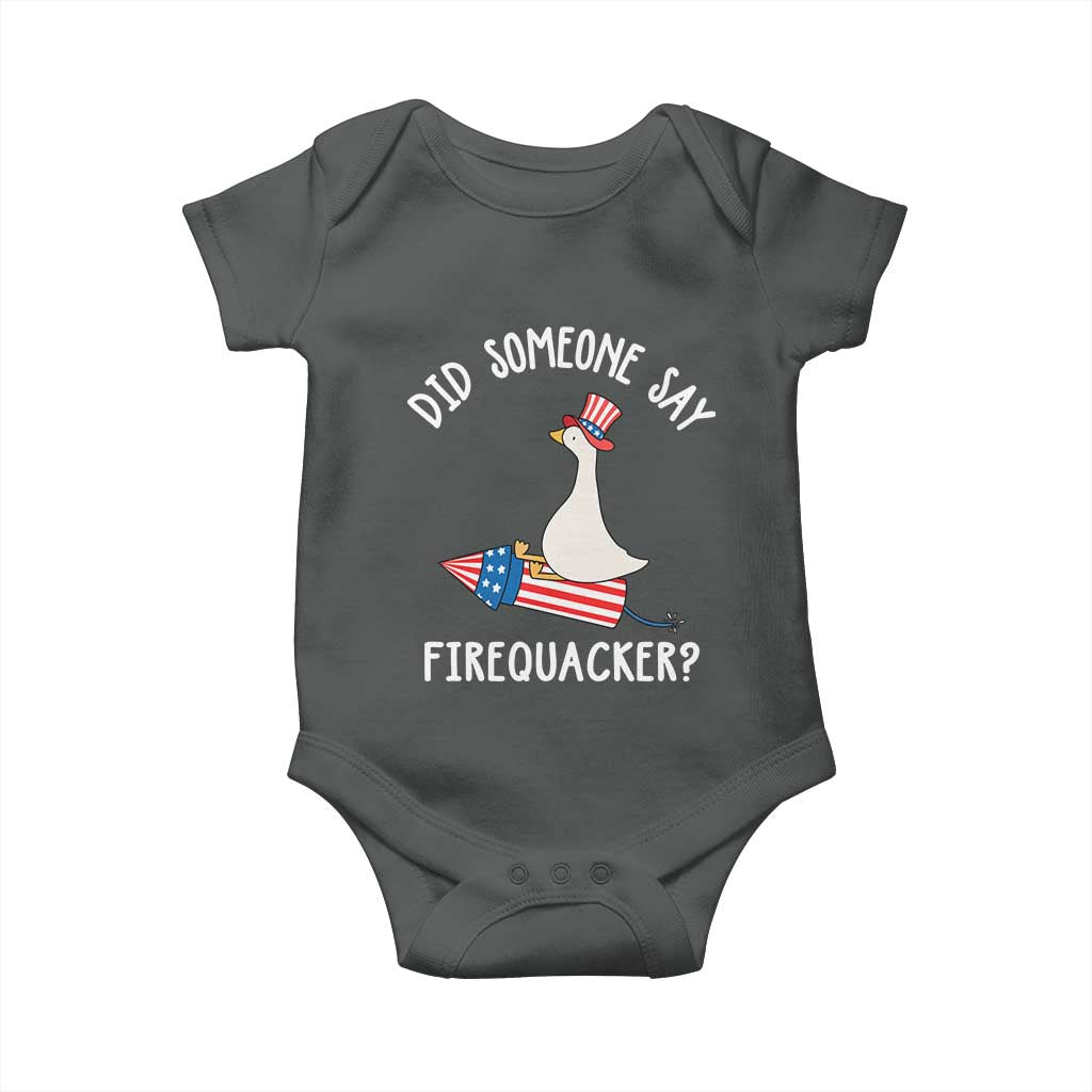Patriotic Silly Goose 4th of July Baby Onesie Did Someone Say Firequacker