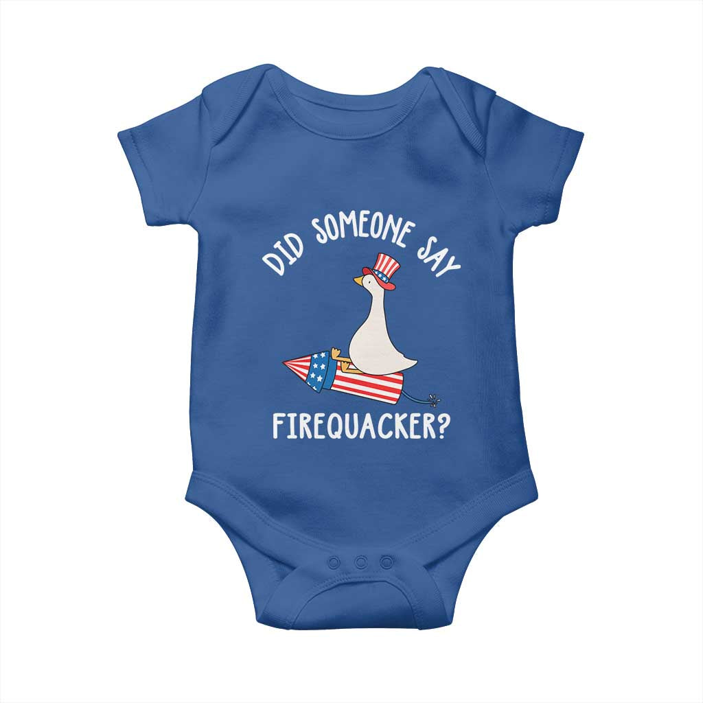 Patriotic Silly Goose 4th of July Baby Onesie Did Someone Say Firequacker