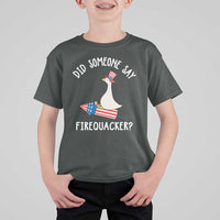 Patriotic Silly Goose 4th of July T Shirt For Kid Did Someone Say Firequacker