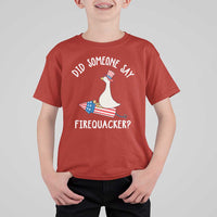 Patriotic Silly Goose 4th of July T Shirt For Kid Did Someone Say Firequacker