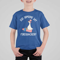 Patriotic Silly Goose 4th of July T Shirt For Kid Did Someone Say Firequacker