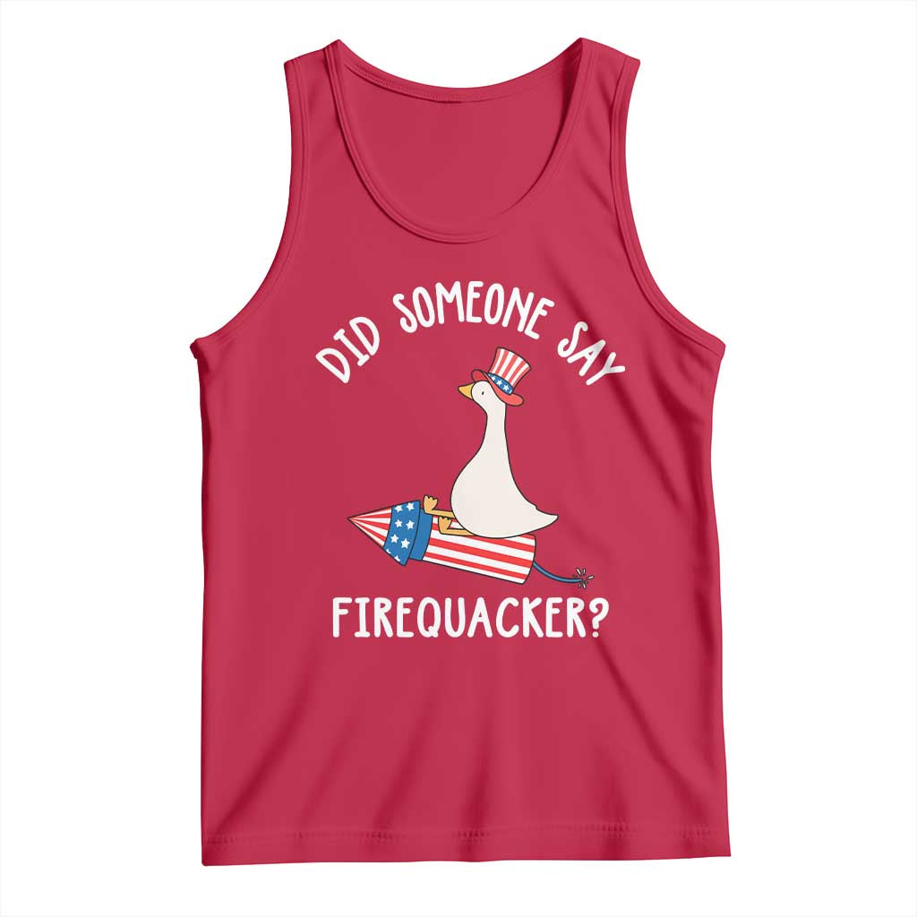 Patriotic Silly Goose 4th of July Tank Top Did Someone Say Firequacker