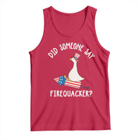 Patriotic Silly Goose 4th of July Tank Top Did Someone Say Firequacker