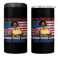 Lemon Pound Cake And Freedom 4 in 1 Can Cooler Tumbler 4th of July Hip Hop Edgy Humor Rap Fan