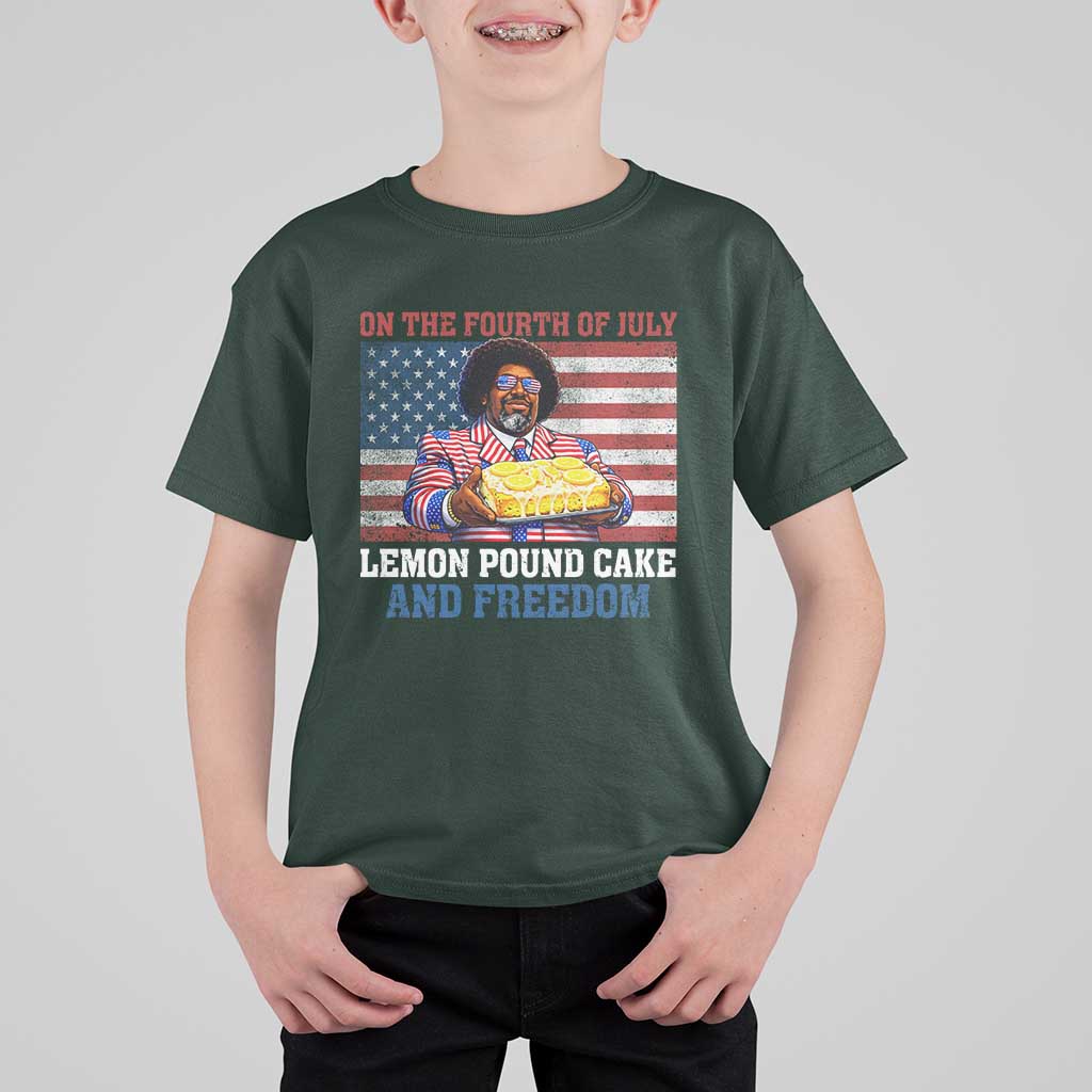 Lemon Pound Cake And Freedom T Shirt For Kid 4th of July Hip Hop Edgy Humor Rap Fan