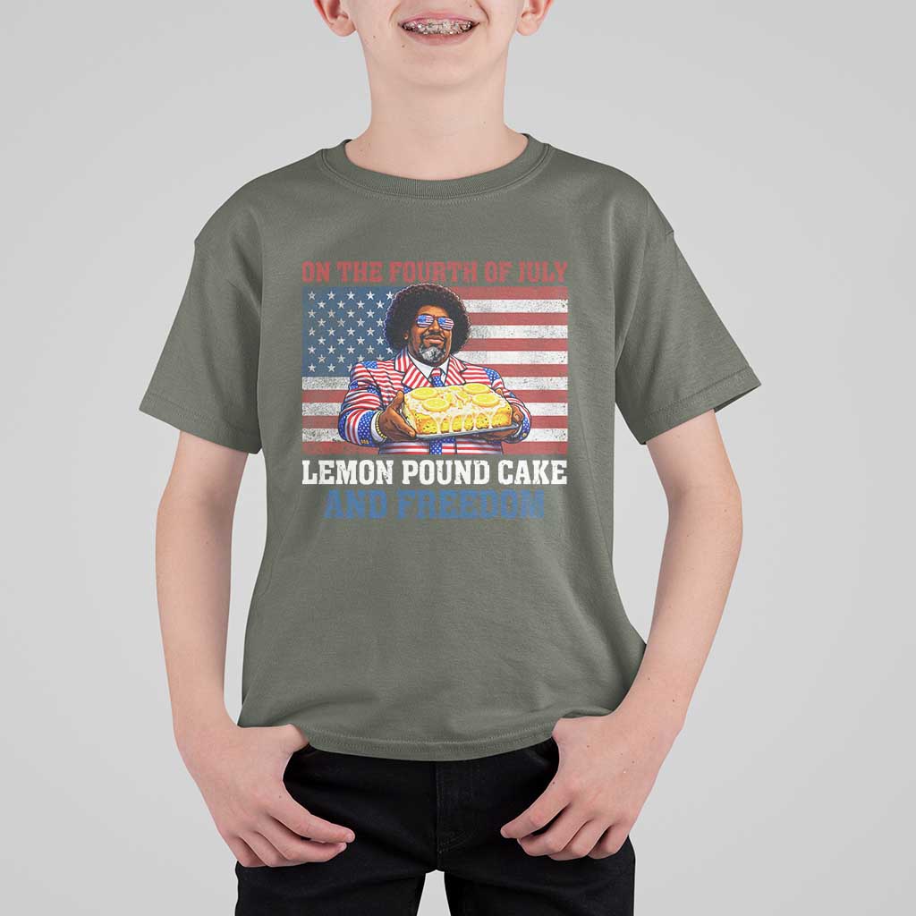 Lemon Pound Cake And Freedom T Shirt For Kid 4th of July Hip Hop Edgy Humor Rap Fan