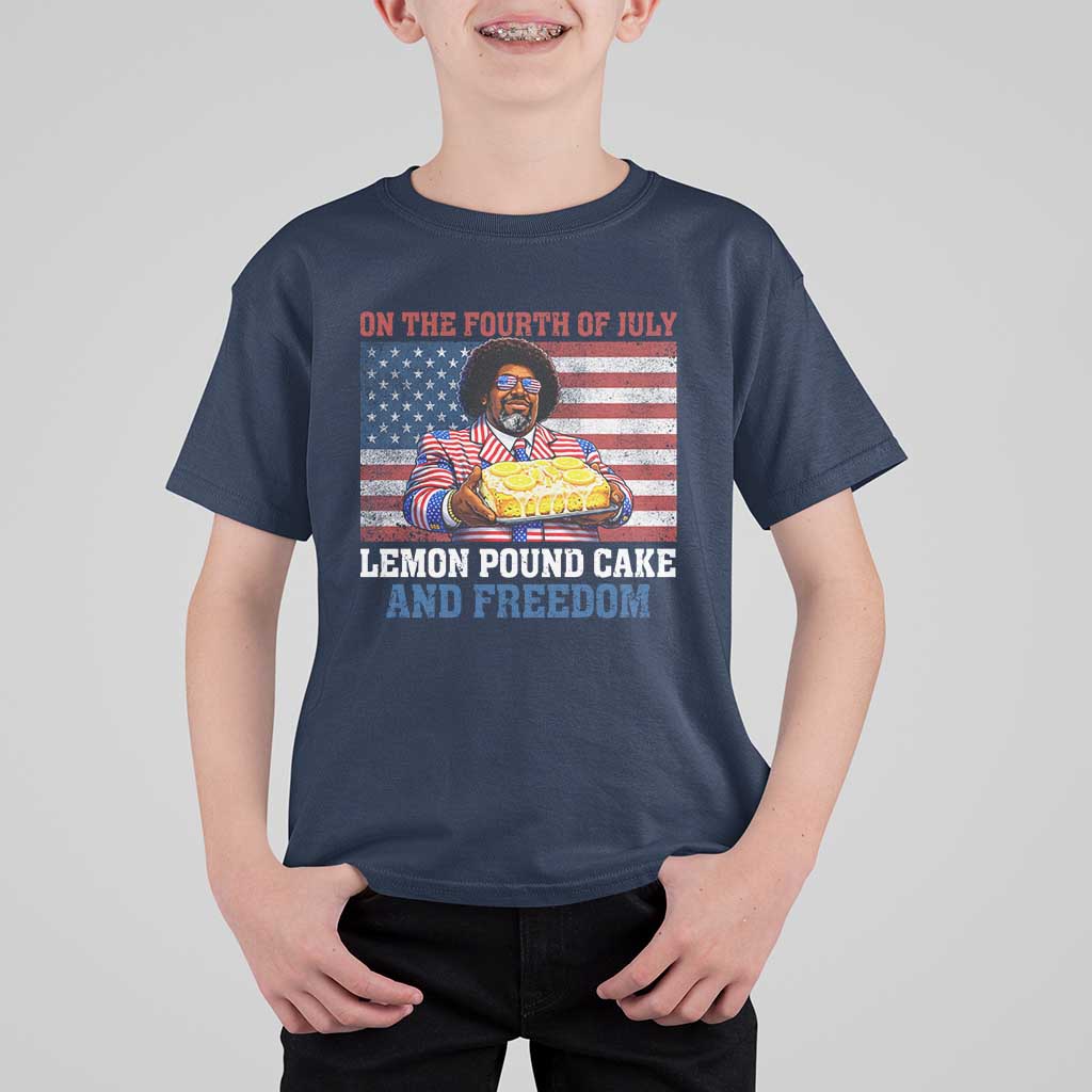 Lemon Pound Cake And Freedom T Shirt For Kid 4th of July Hip Hop Edgy Humor Rap Fan