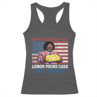 Lemon Pound Cake And Freedom Racerback Tank Top 4th of July Hip Hop Edgy Humor Rap Fan
