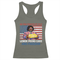 Lemon Pound Cake And Freedom Racerback Tank Top 4th of July Hip Hop Edgy Humor Rap Fan