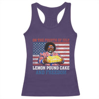 Lemon Pound Cake And Freedom Racerback Tank Top 4th of July Hip Hop Edgy Humor Rap Fan