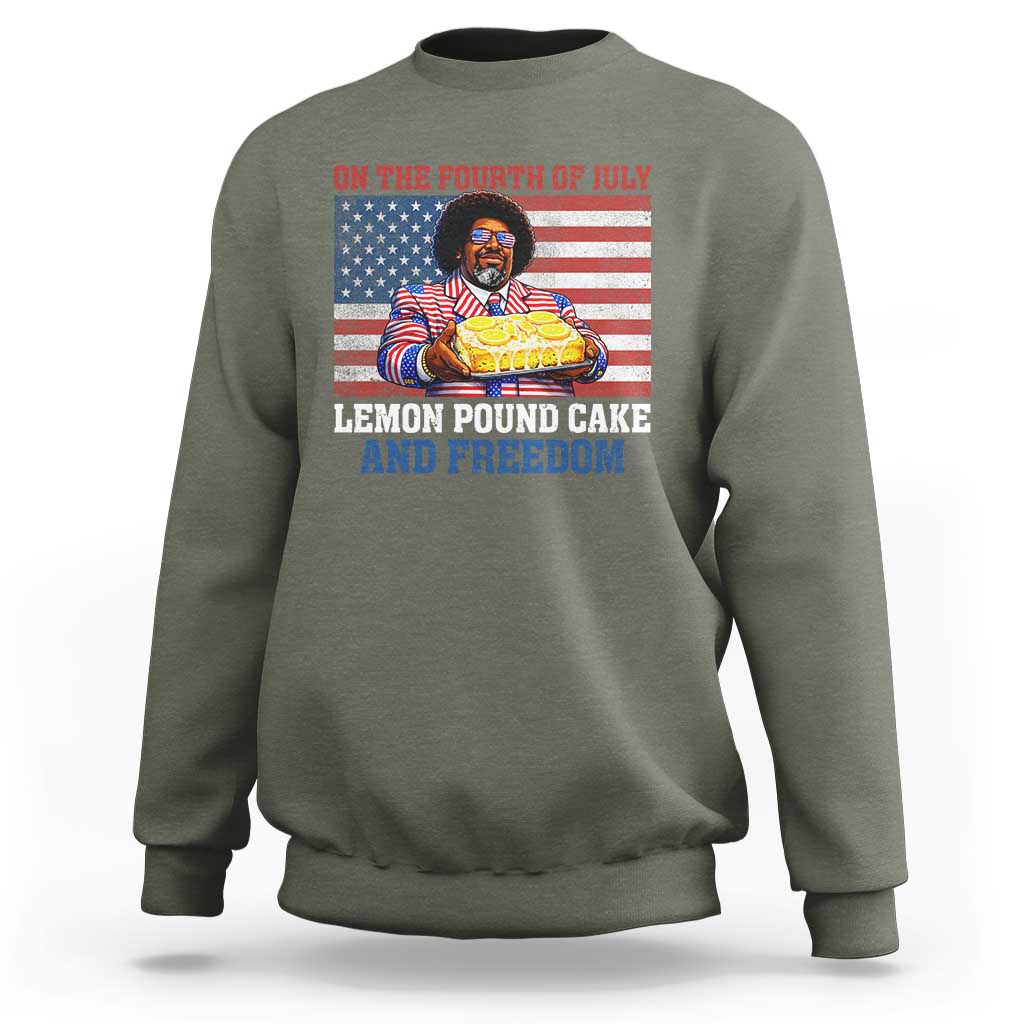 Lemon Pound Cake And Freedom Sweatshirt 4th of July Hip Hop Edgy Humor Rap Fan