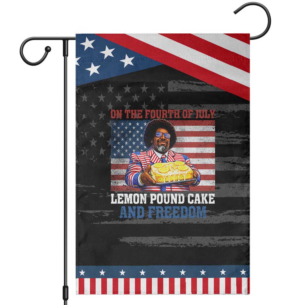 Lemon Pound Cake And Freedom Patriotic Garden Flag 4th of July Hip Hop Edgy Humor Rap Fan
