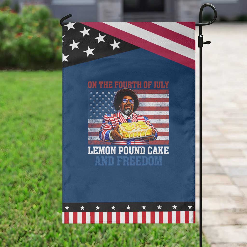 Lemon Pound Cake And Freedom Patriotic Garden Flag 4th of July Hip Hop Edgy Humor Rap Fan