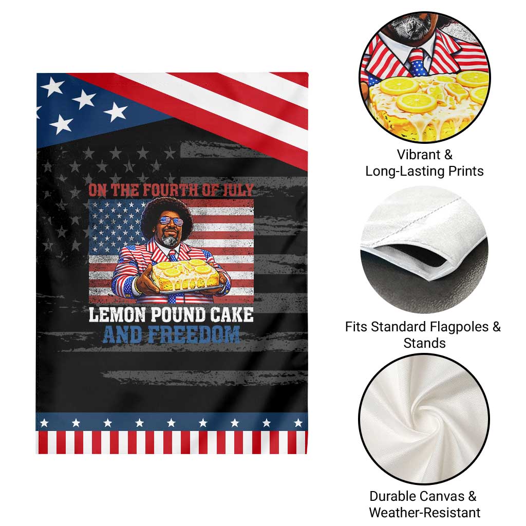 Lemon Pound Cake And Freedom Patriotic Garden Flag 4th of July Hip Hop Edgy Humor Rap Fan