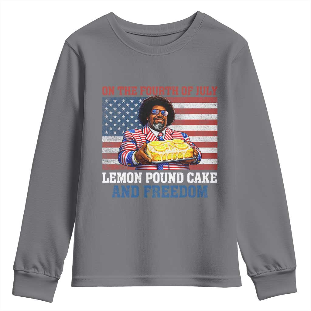 Lemon Pound Cake And Freedom Youth Sweatshirt 4th of July Hip Hop Edgy Humor Rap Fan