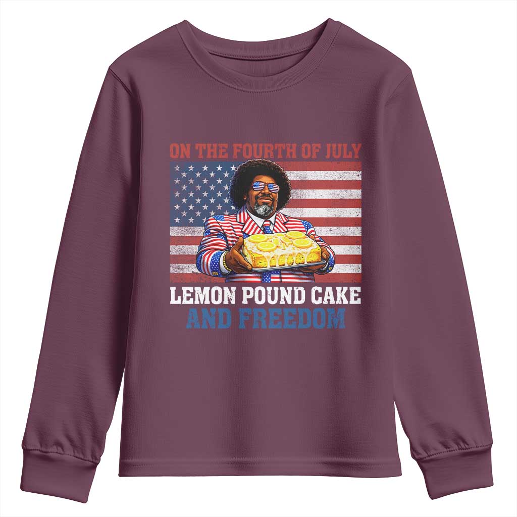 Lemon Pound Cake And Freedom Youth Sweatshirt 4th of July Hip Hop Edgy Humor Rap Fan