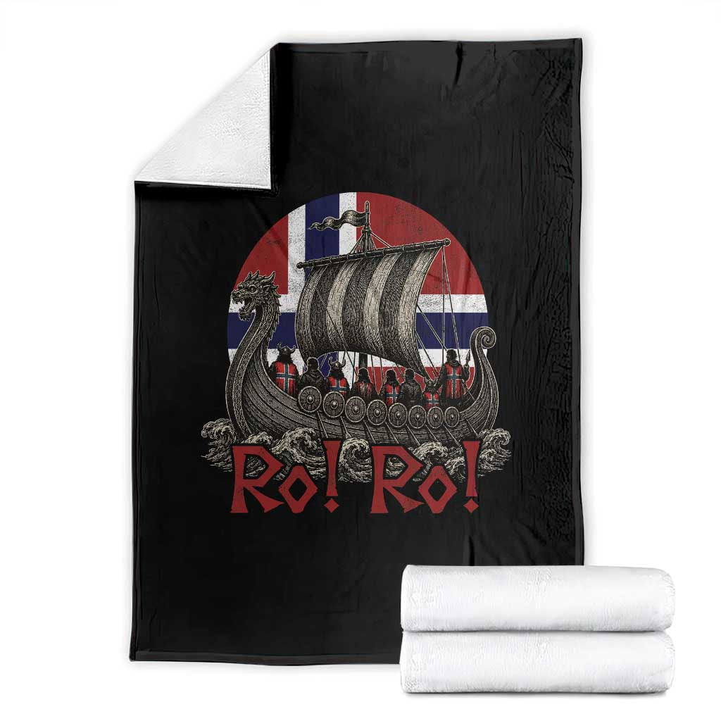 Ro Ro Norway Throw Blanket Norwegian Viking Row Longship Norge Football Fan