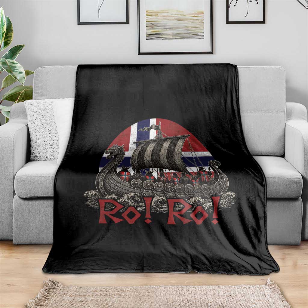Ro Ro Norway Throw Blanket Norwegian Viking Row Longship Norge Football Fan