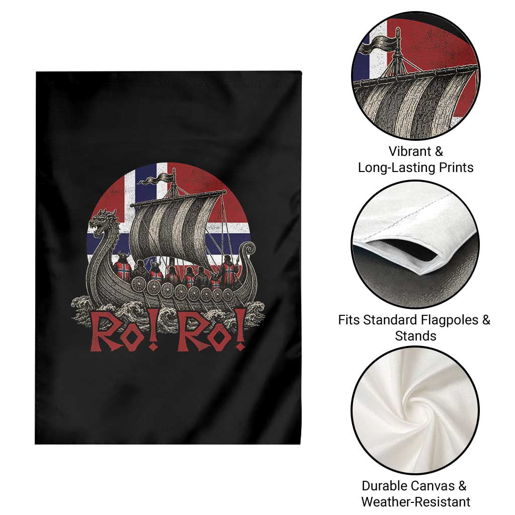 Ro Ro Norway Garden Flag Norwegian Viking Row Longship Norge Football Fan