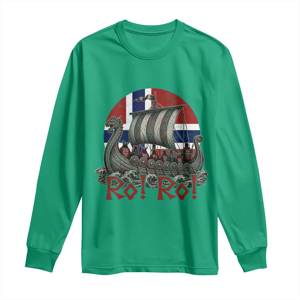 Ro Ro Norway Long Sleeve Shirt Norwegian Viking Row Longship Norge Football Fan
