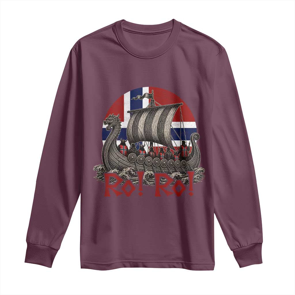 Ro Ro Norway Long Sleeve Shirt Norwegian Viking Row Longship Norge Football Fan