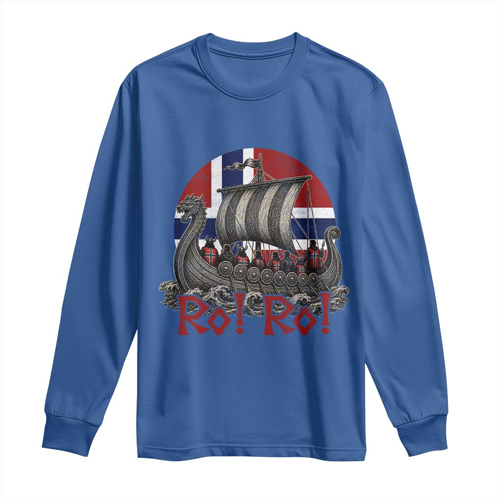 Ro Ro Norway Long Sleeve Shirt Norwegian Viking Row Longship Norge Football Fan