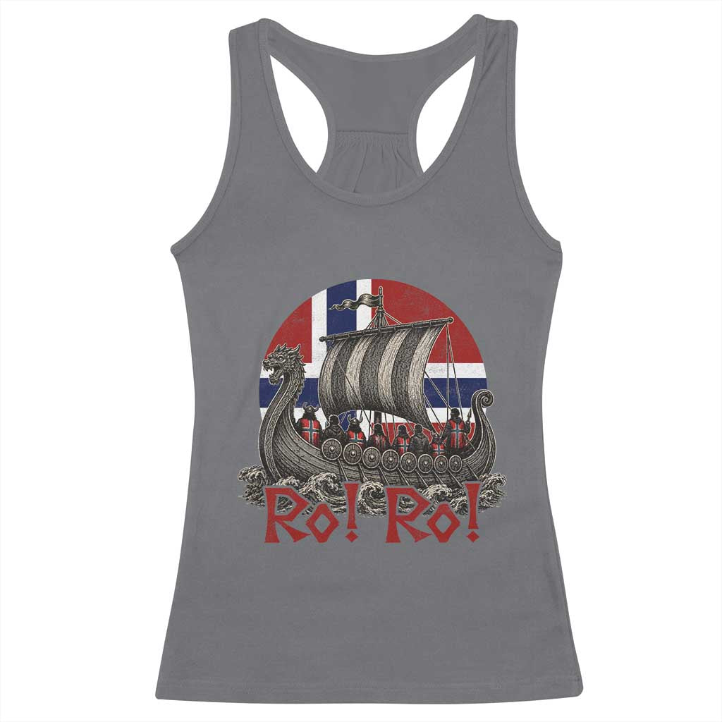 Ro Ro Norway Racerback Tank Top Norwegian Viking Row Longship Norge Football Fan