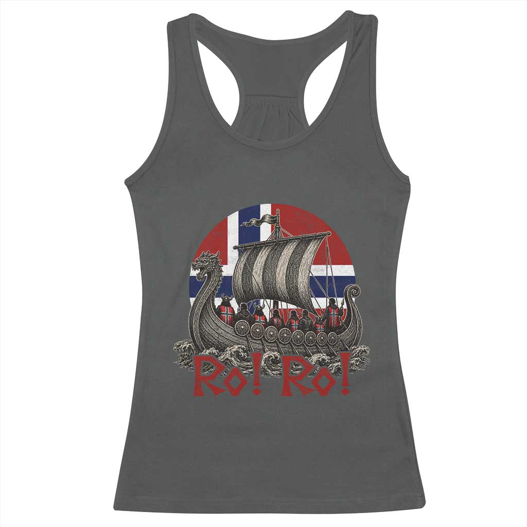 Ro Ro Norway Racerback Tank Top Norwegian Viking Row Longship Norge Football Fan