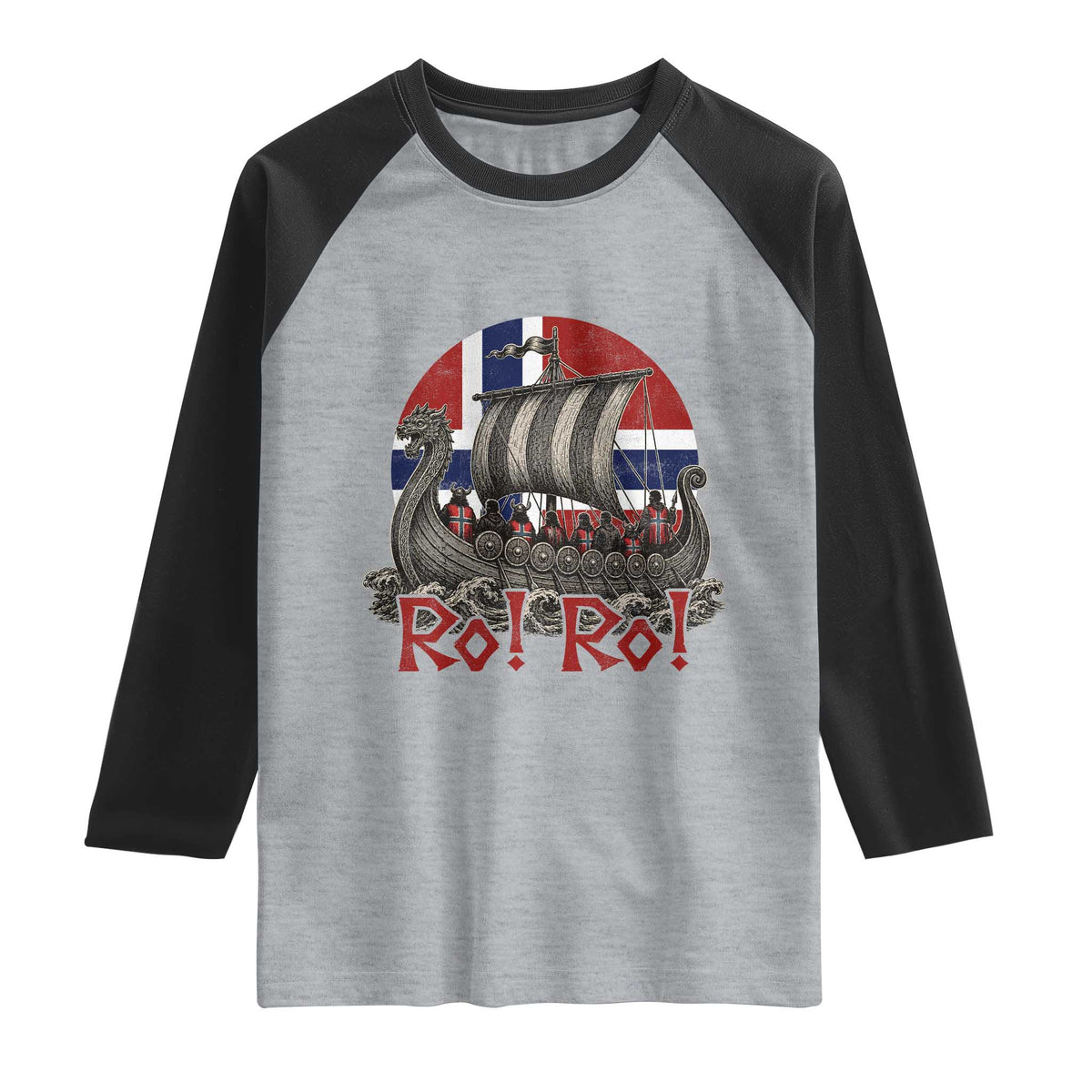 Ro Ro Norway Raglan Shirt Norwegian Viking Row Longship Norge Football Fan