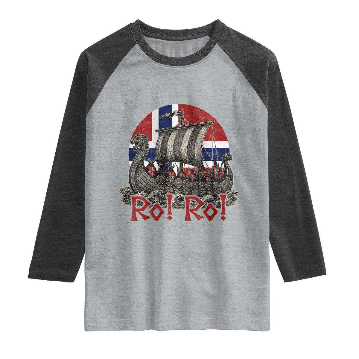 Ro Ro Norway Raglan Shirt Norwegian Viking Row Longship Norge Football Fan