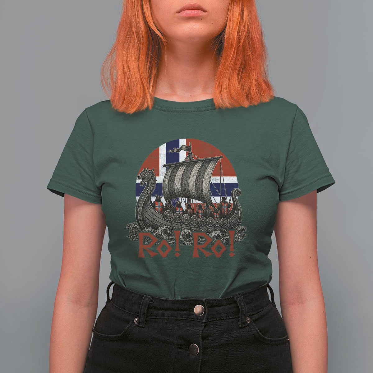 Ro Ro Norway T Shirt For Women Norwegian Viking Row Longship Norge Football Fan