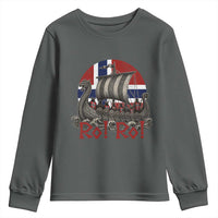 Ro Ro Norway Youth Sweatshirt Norwegian Viking Row Longship Norge Football Fan