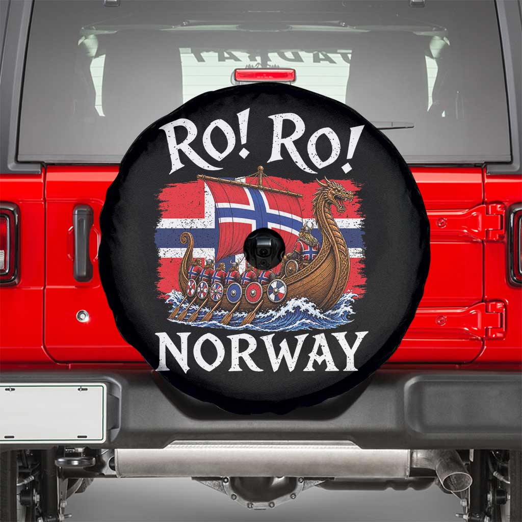 Ro Ro Norway Viking Row Spare Tire Cover Norwegian Flag Longship for Norge Football Fan