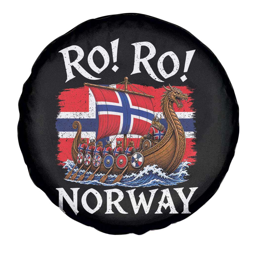 Ro Ro Norway Viking Row Spare Tire Cover Norwegian Flag Longship for Norge Football Fan
