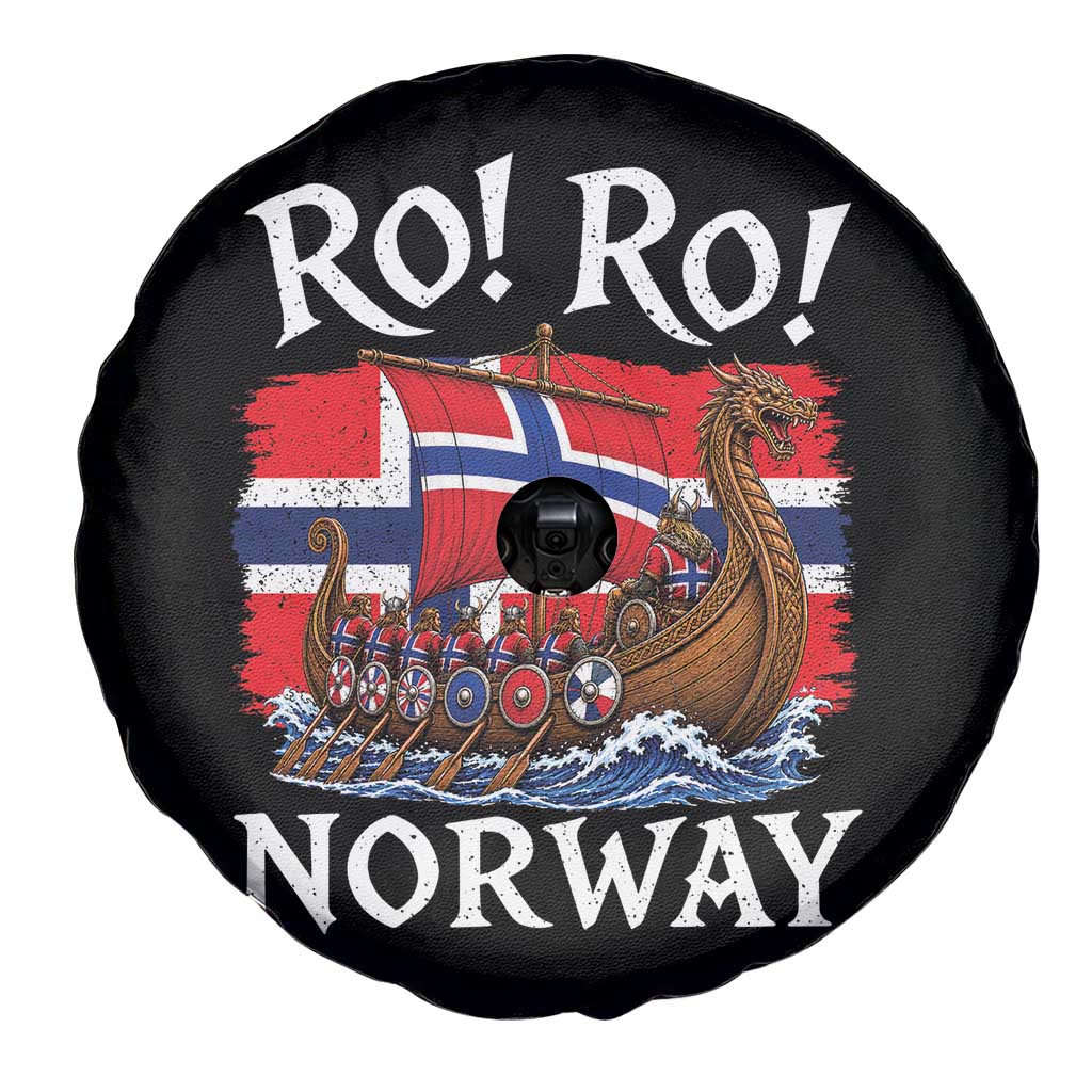 Ro Ro Norway Viking Row Spare Tire Cover Norwegian Flag Longship for Norge Football Fan