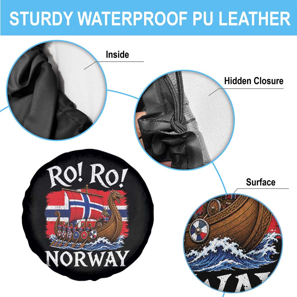 Ro Ro Norway Viking Row Spare Tire Cover Norwegian Flag Longship for Norge Football Fan